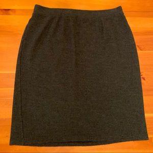Eileen Fisher like new Charcoal, knee-length 100% wool. Worn once. Made in USA.